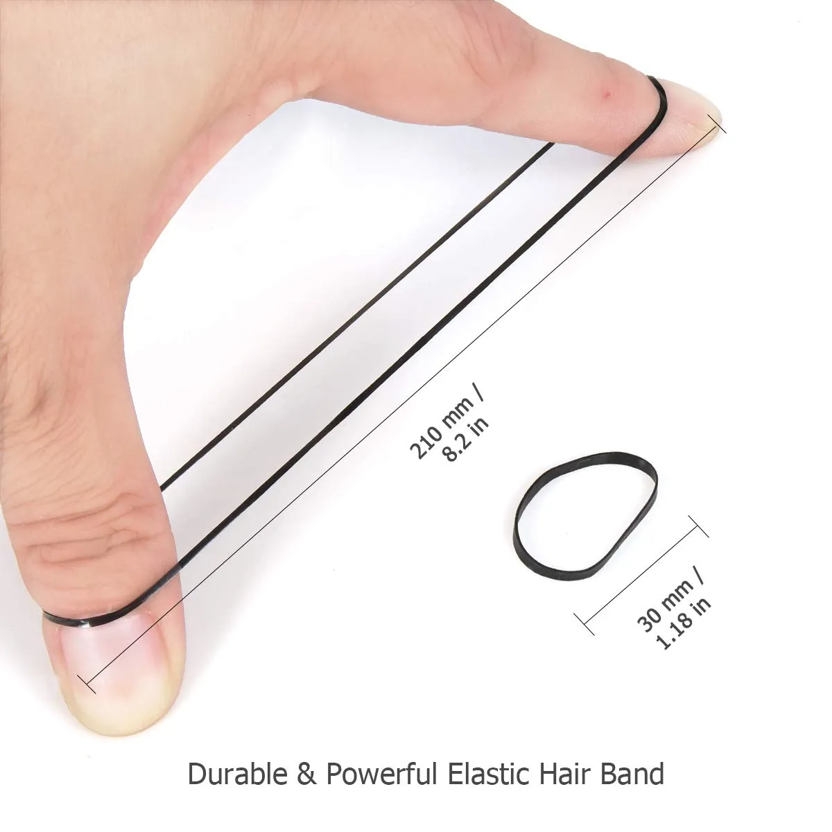 Black Elastic Hair Ties Rubber Bands Mini Polyband Soft Ponytail Holder for Kids Baby Girls Pack Hoyols 1500