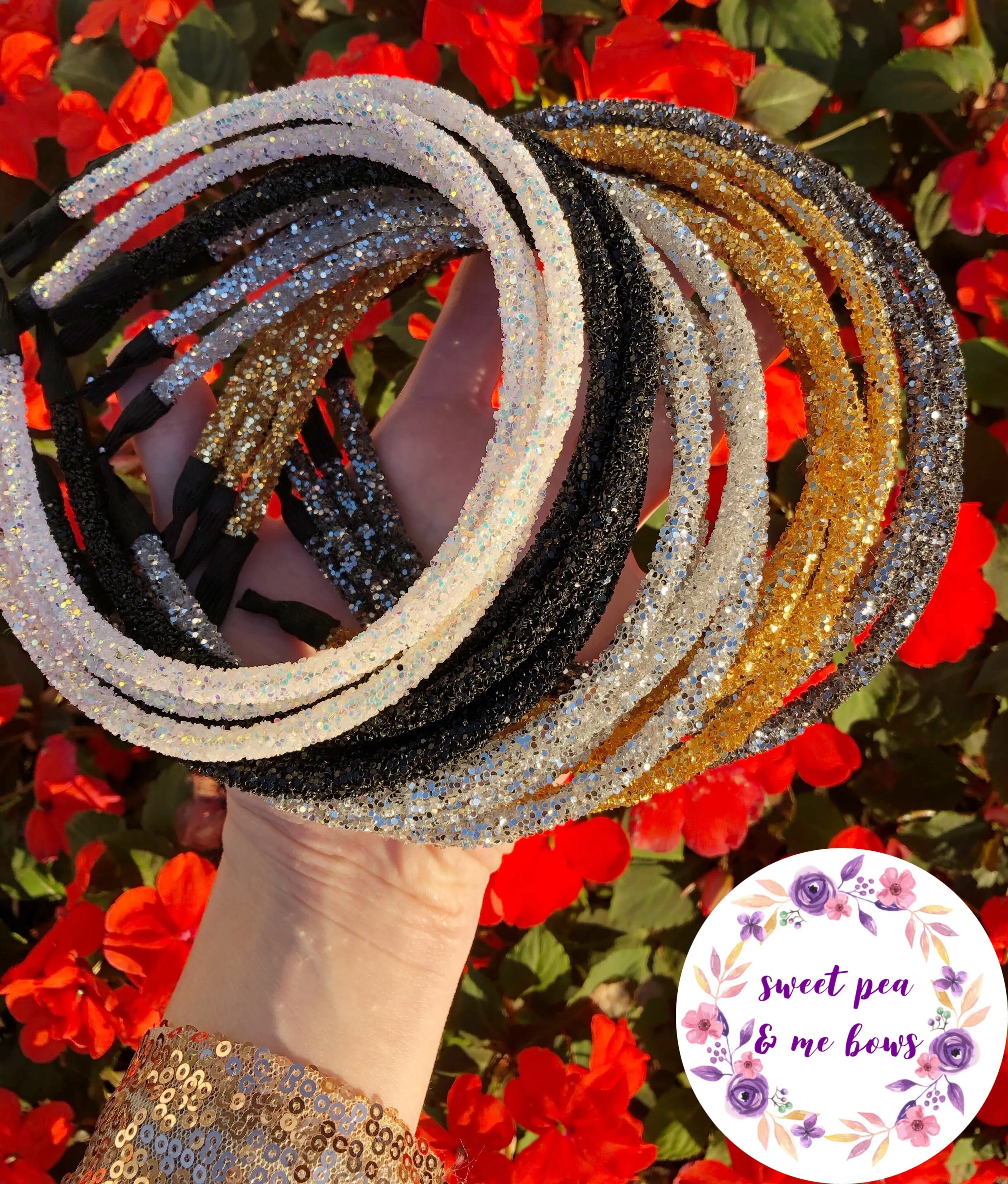 Black Glitter Headband