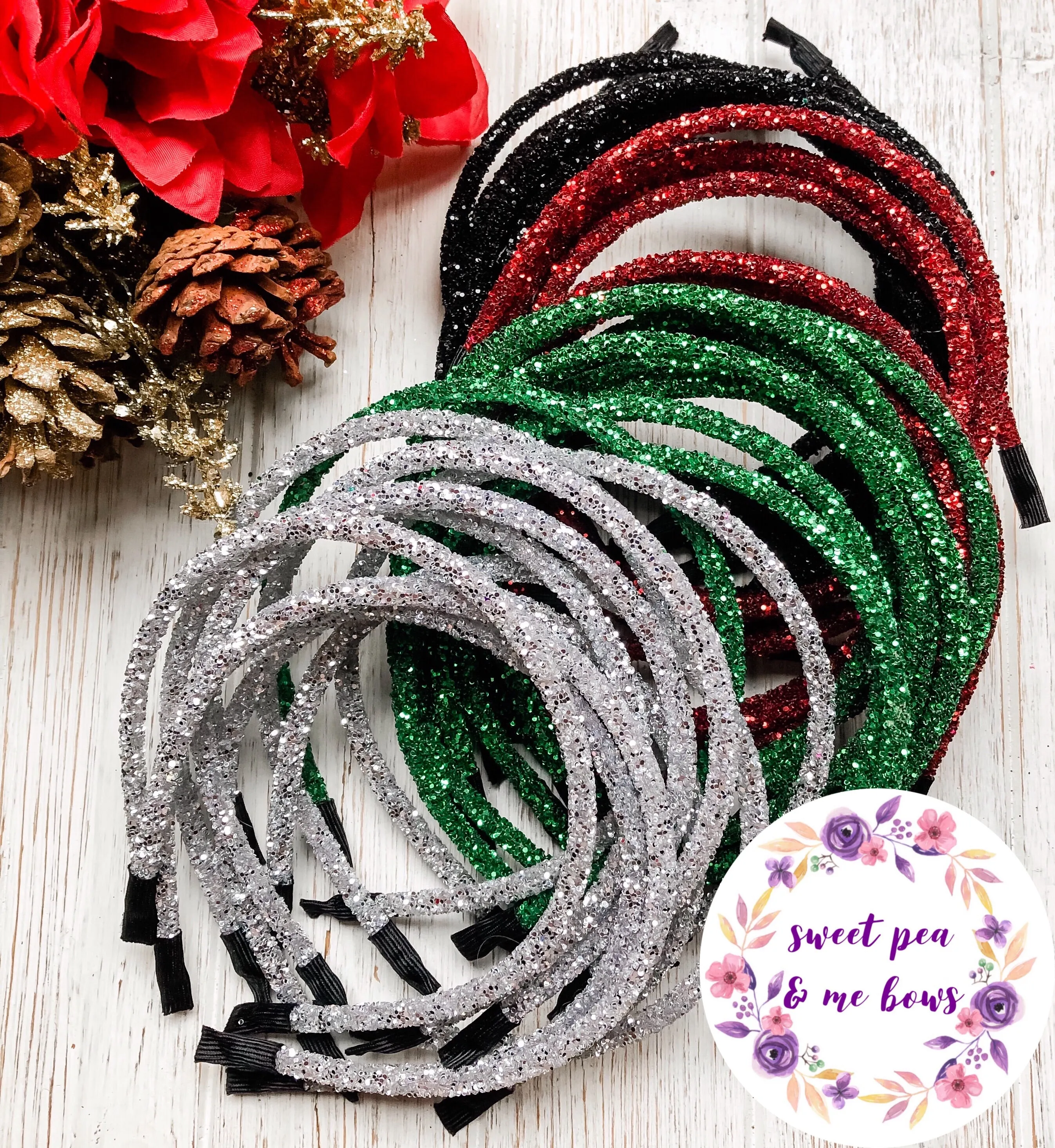 Black Glitter Headband