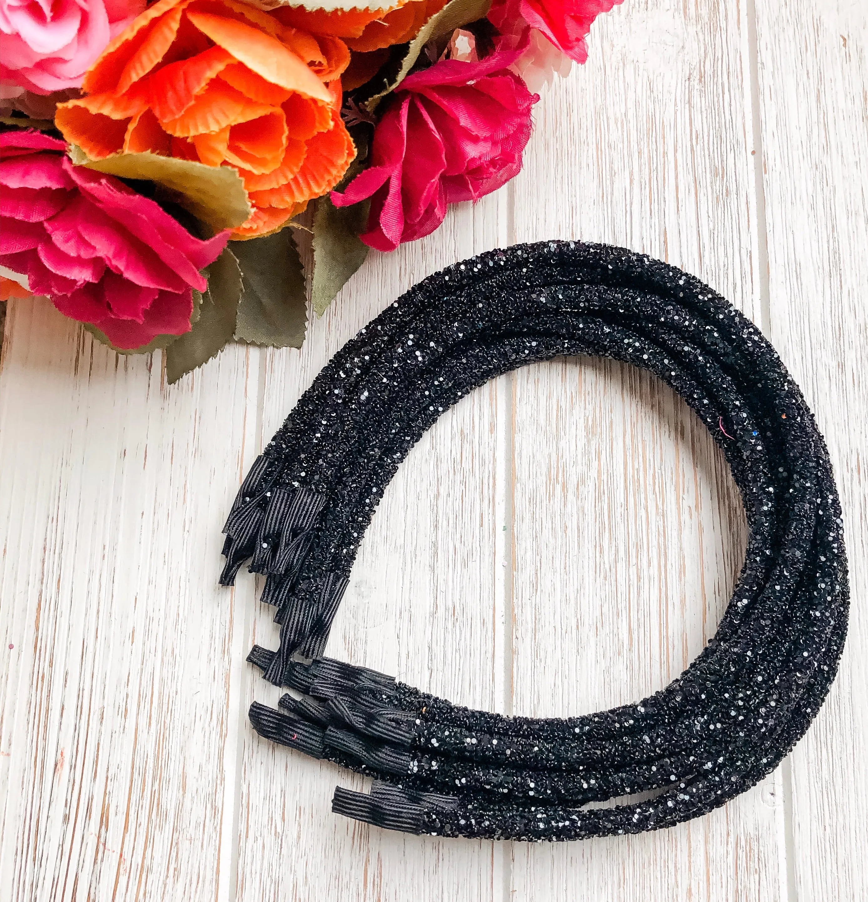 Black Glitter Headband
