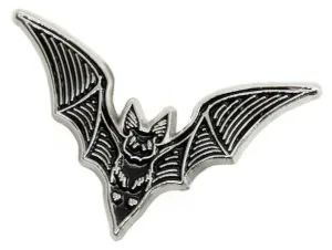 Black/Silver Bat Enamel Pin