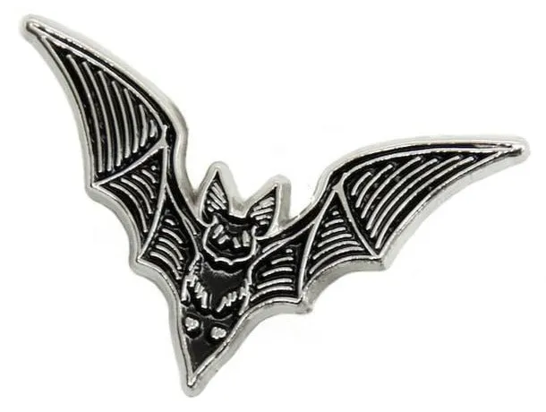 Black/Silver Bat Enamel Pin