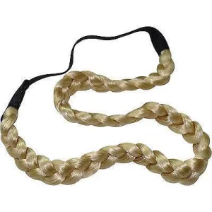 Blonde Elastic Plaited Hairband Headband Braided Plait Alice Hair Band Accessory