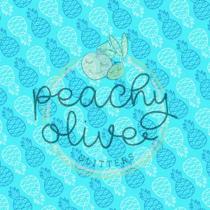 Blue & White Pineapples Vinyl - 370