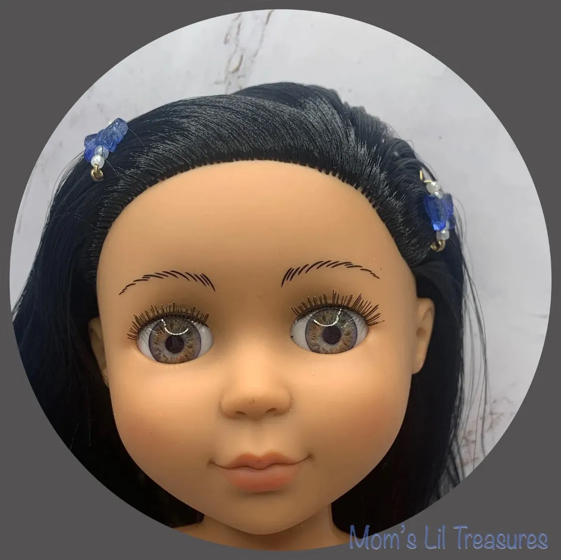 Blue Butterfly Doll Barrettes for 14” Doll • Hair Accessories