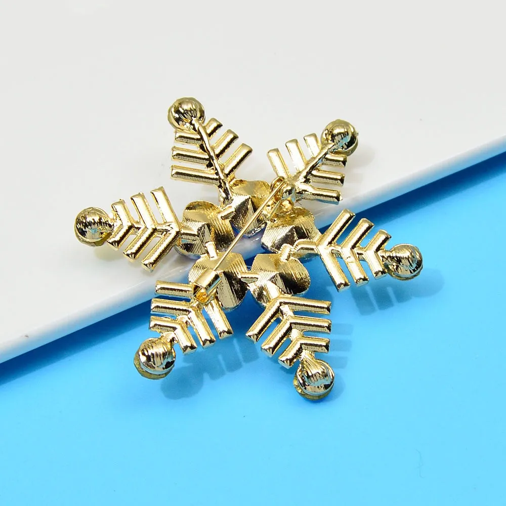Blue Heart Design Snowflake Brooches For Women