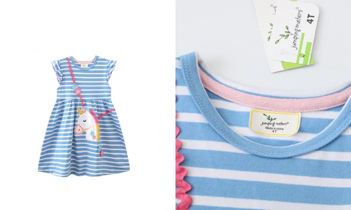 Blue Stripe Unicorn Dress