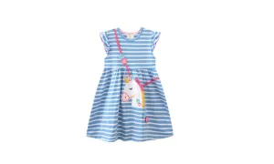 Blue Stripe Unicorn Dress
