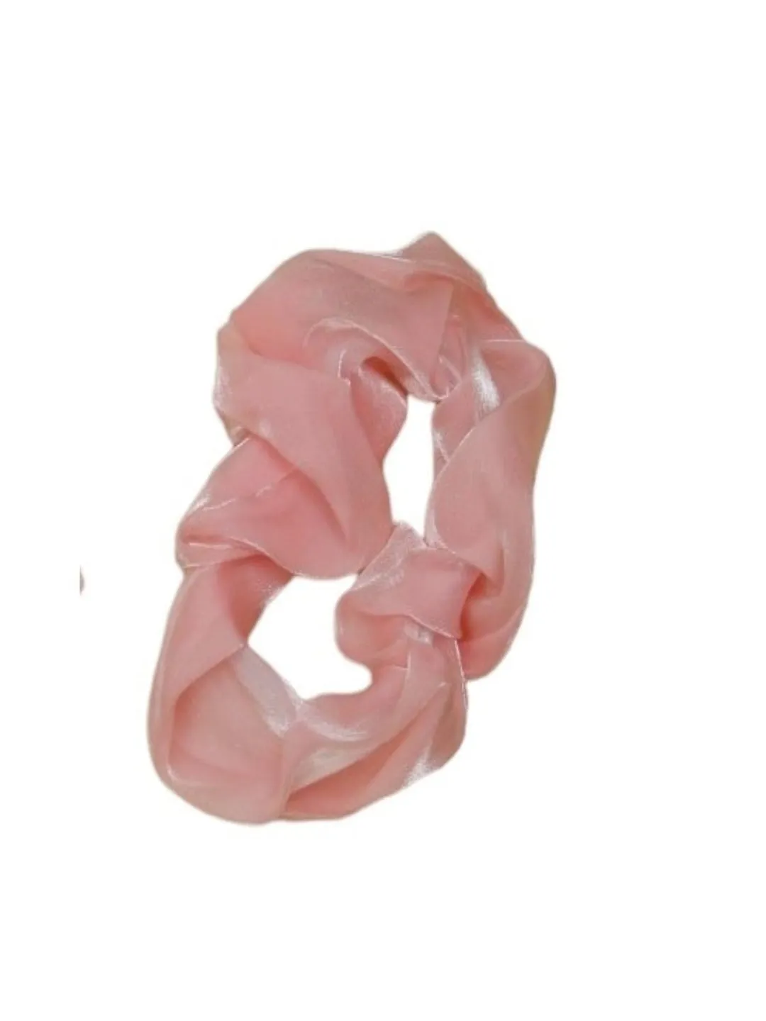 Blush Elegance: Peach-Toned Satin Hairband and Scrunchie Pack of 2 with Pearly Sheen