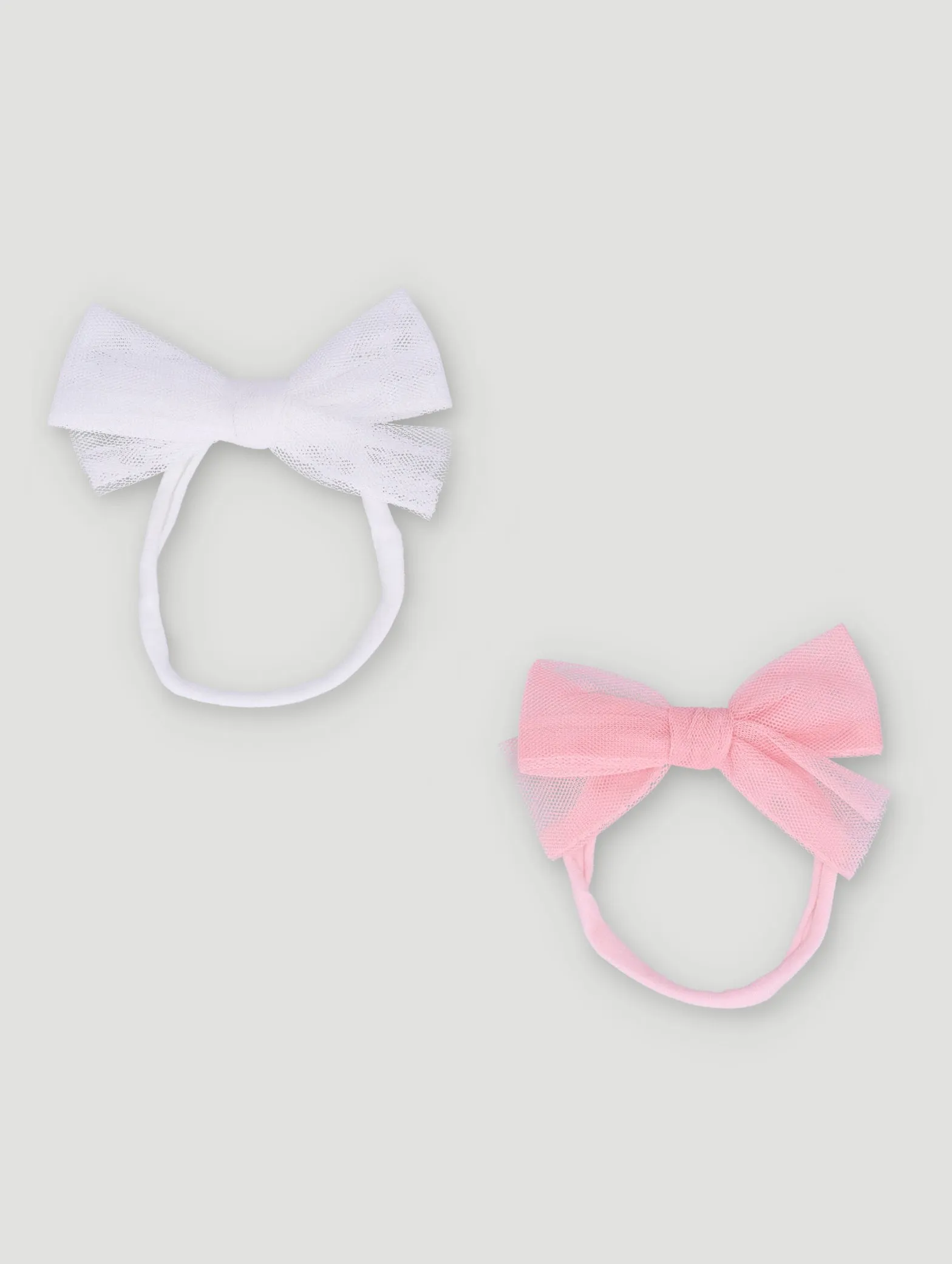 Blushing Tulle Bow 2 Pack Headband