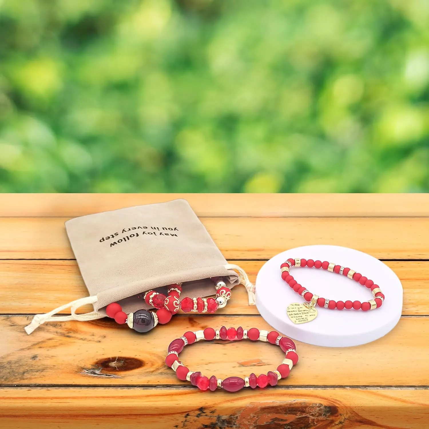 Bohemian Beaded Stretch Bracelet Set, Boho Crystal Jewelry Mothers Birthday Gifts for Women Mom Grandma Girls