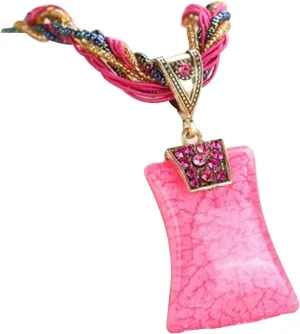 Bohemian Pendant Necklaces for Womens Rhinestone Chain Necklace Gem Stones Dainty Statement Necklace Lady (A, One Size)
