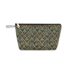 Bottle Green Block Printed Pouch