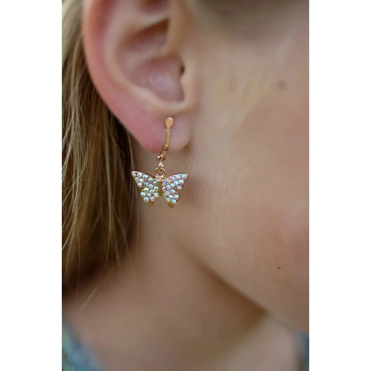 boutique butterfly clip on earrings, 2 sets