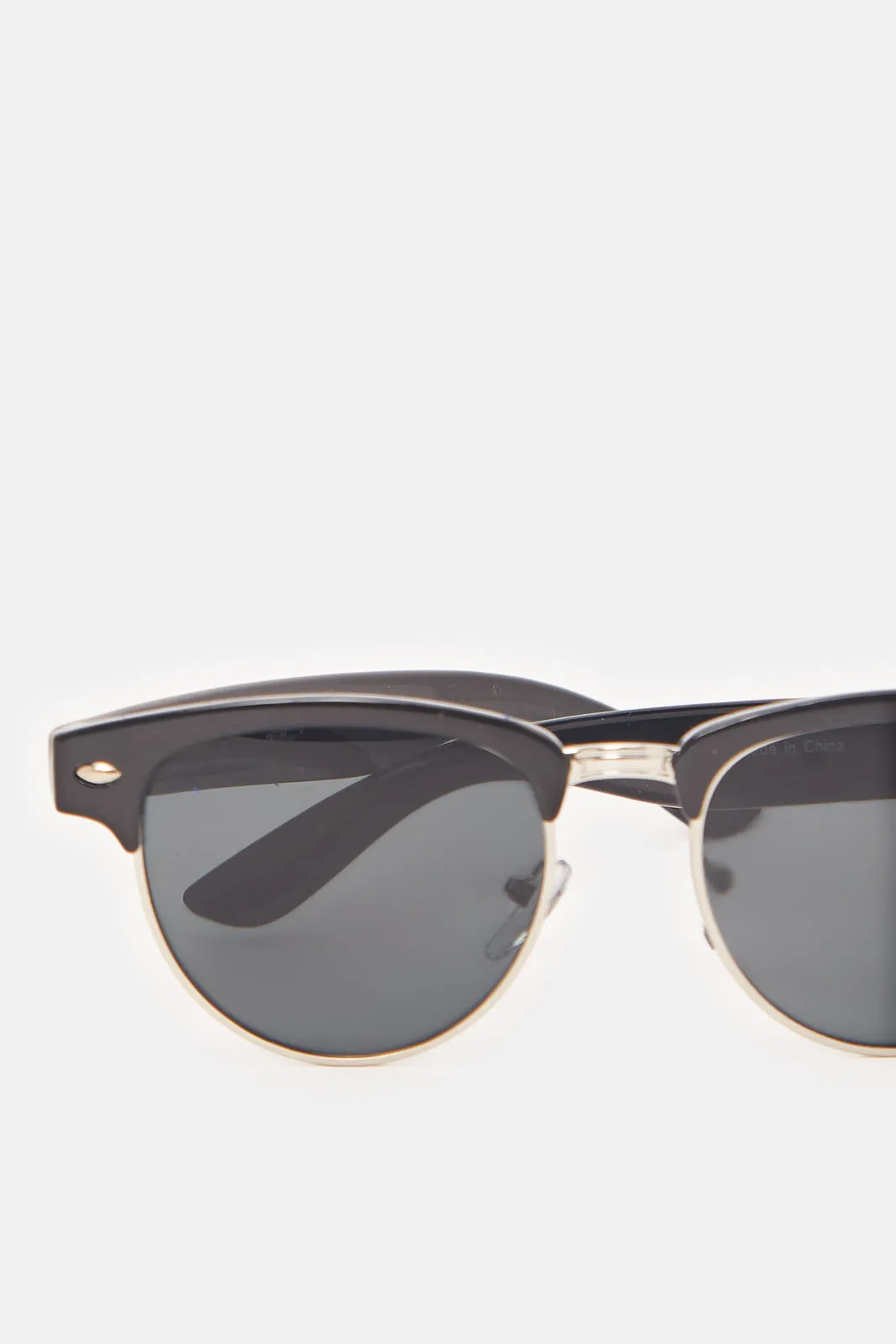 Boys Black Round Sunglasses
