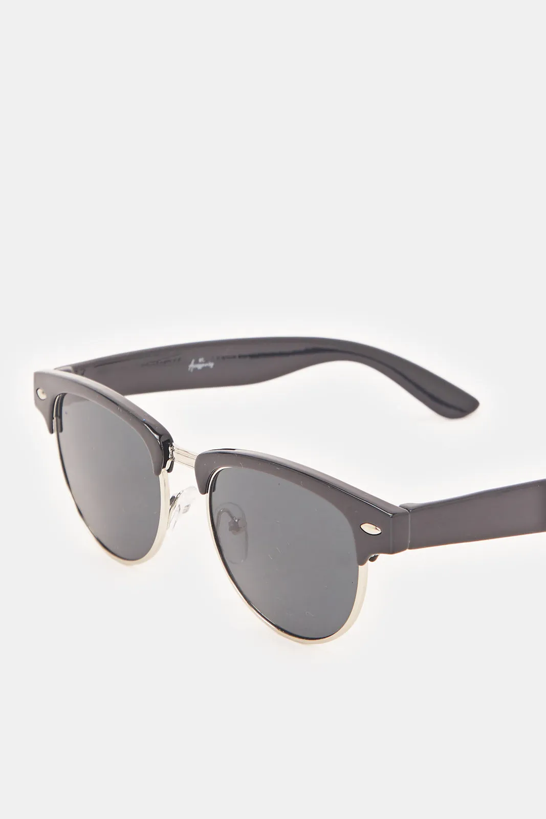 Boys Black Round Sunglasses