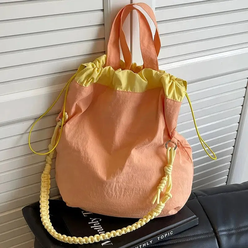 Braided Strap Drawstring Shoulder Bag