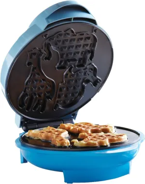 Brentwood Animal Shape Waffle Maker Machine, Non-Stick, Blue 110v