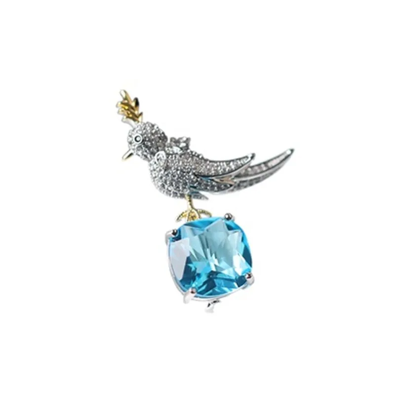 Brid Brooch Pin Crystal Zircon Corsage Suit Coat Collar Badge Luxulry Jewelry Brooches