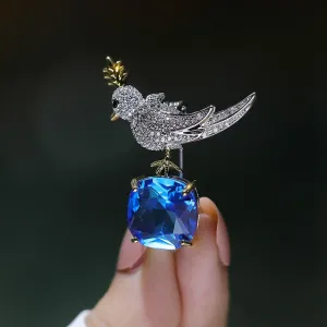 Brid Brooch Pin Crystal Zircon Corsage Suit Coat Collar Badge Luxulry Jewelry Brooches