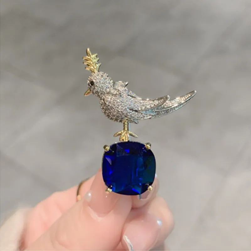 Brid Brooch Pin Crystal Zircon Corsage Suit Coat Collar Badge Luxulry Jewelry Brooches