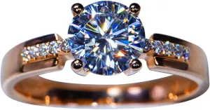 Bride Elegant Wedding Band CZ Simulated Diamond Engagement Ring for Women Minimalist Design Zircon Ring (Rose Gold, 7)
