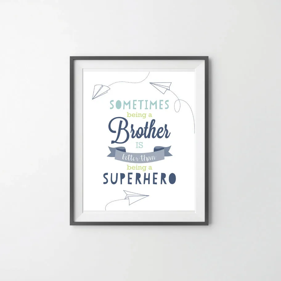 Brother Superhero Poster  | Paper airplanes