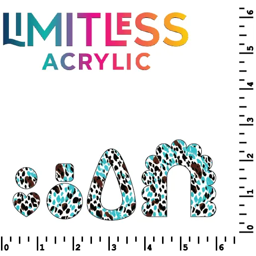 Brown & Teal Cowhide Pattern Acrylic Sheets