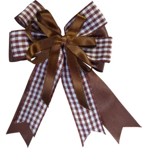Brown Bow Hair Clip Ribbon Grip Clasp Barrette Girls Childrens Kids Accessories