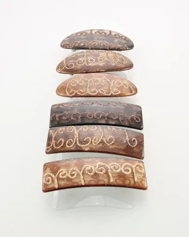 Brown Glitter Barrettes