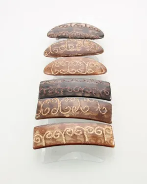 Brown Glitter Barrettes