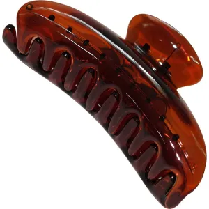 Brown Hair Claw Sausage Clip Clamp Grip Grasp Girl Womens Kid Ladies Accessories
