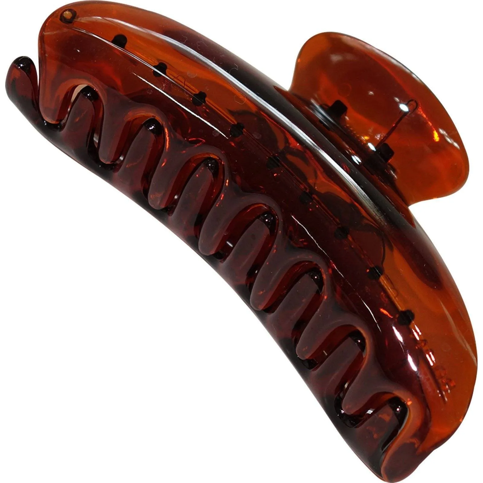 Brown Hair Claw Sausage Clip Clamp Grip Grasp Girl Womens Kid Ladies Accessories
