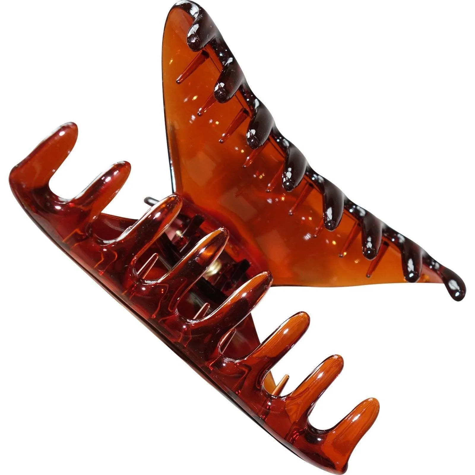 Brown Hair Claw Sausage Clip Clamp Grip Grasp Girl Womens Kid Ladies Accessories