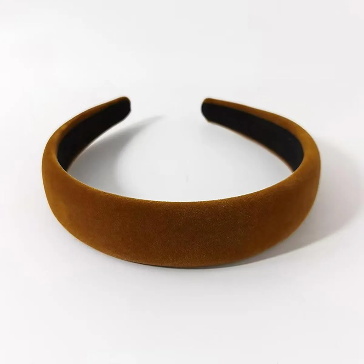 Brown Velvet Padded Headbands for Women Fashion Non slip Comfortable Head Bands for Women (brown, one size)