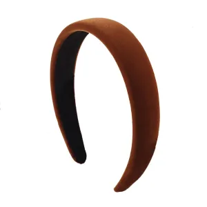 Brown Velvet Padded Headbands for Women Fashion Non slip Comfortable Head Bands for Women (brown, one size)