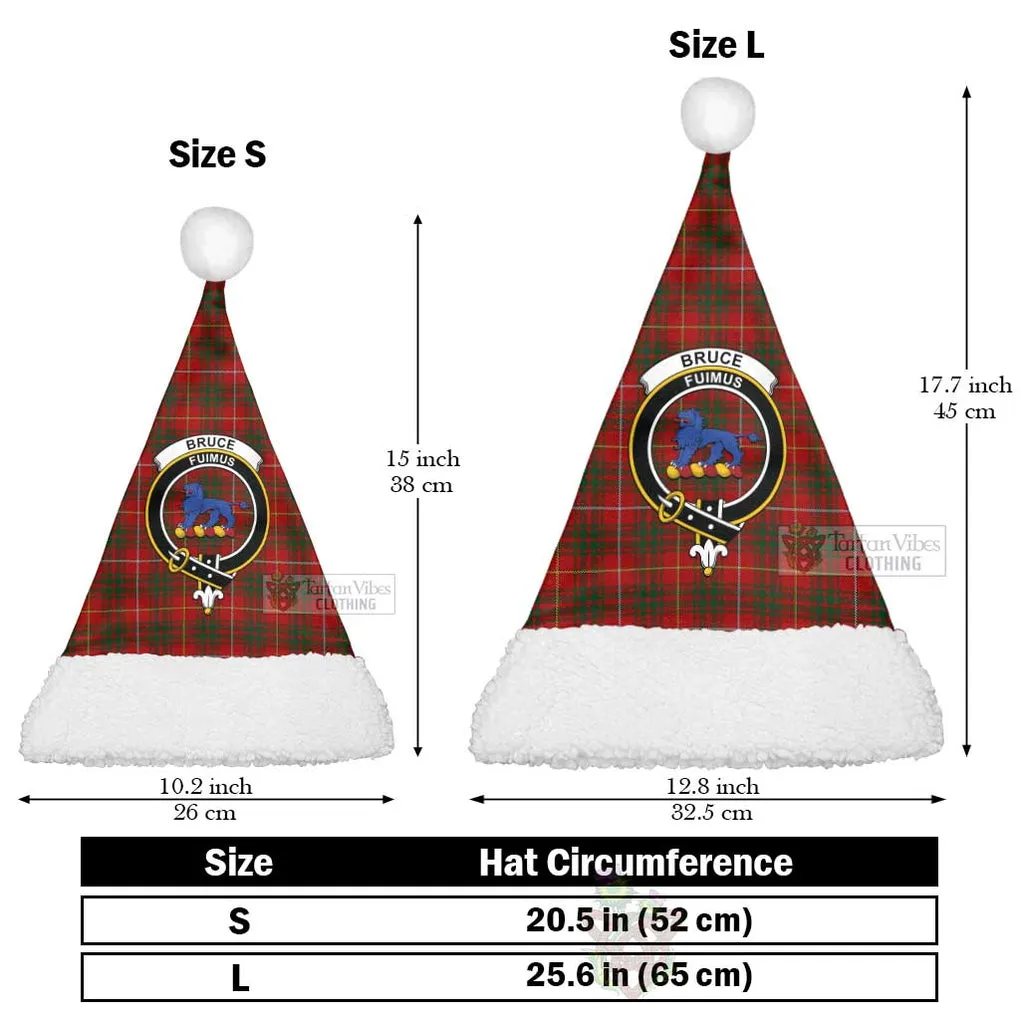 Bruce Tartan Christmas Santa Hats with Family Crest