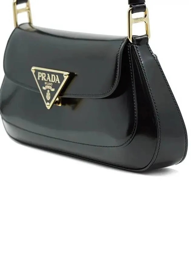 Brushed leather shoulder bag black