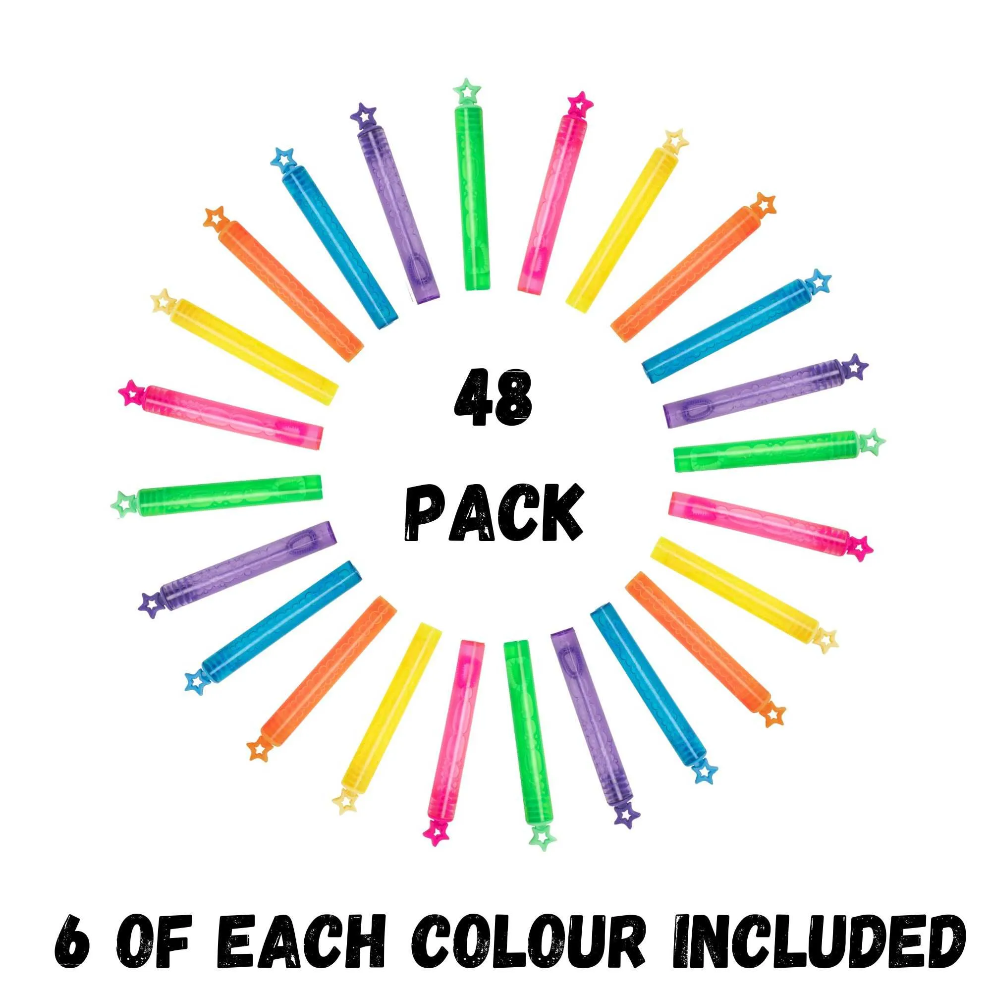 Bubblz 48 Pack of Bubble Wands - Bubble Solution Included