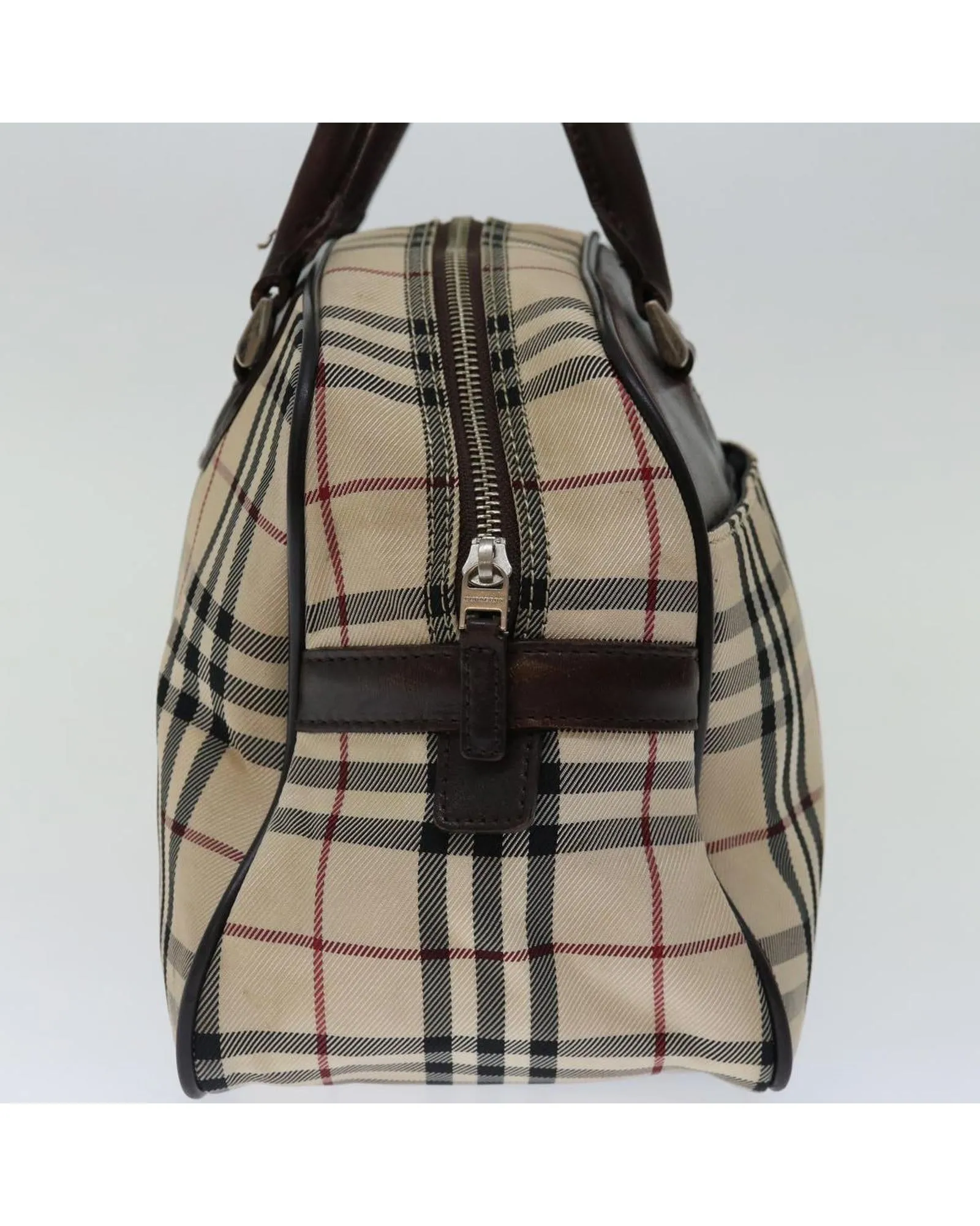 BURBERRY Vintage Beige Canvas Leather Shoulder Bag