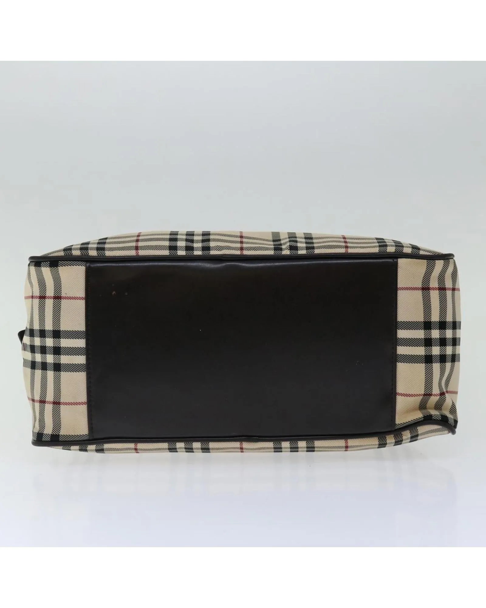 BURBERRY Vintage Beige Canvas Leather Shoulder Bag