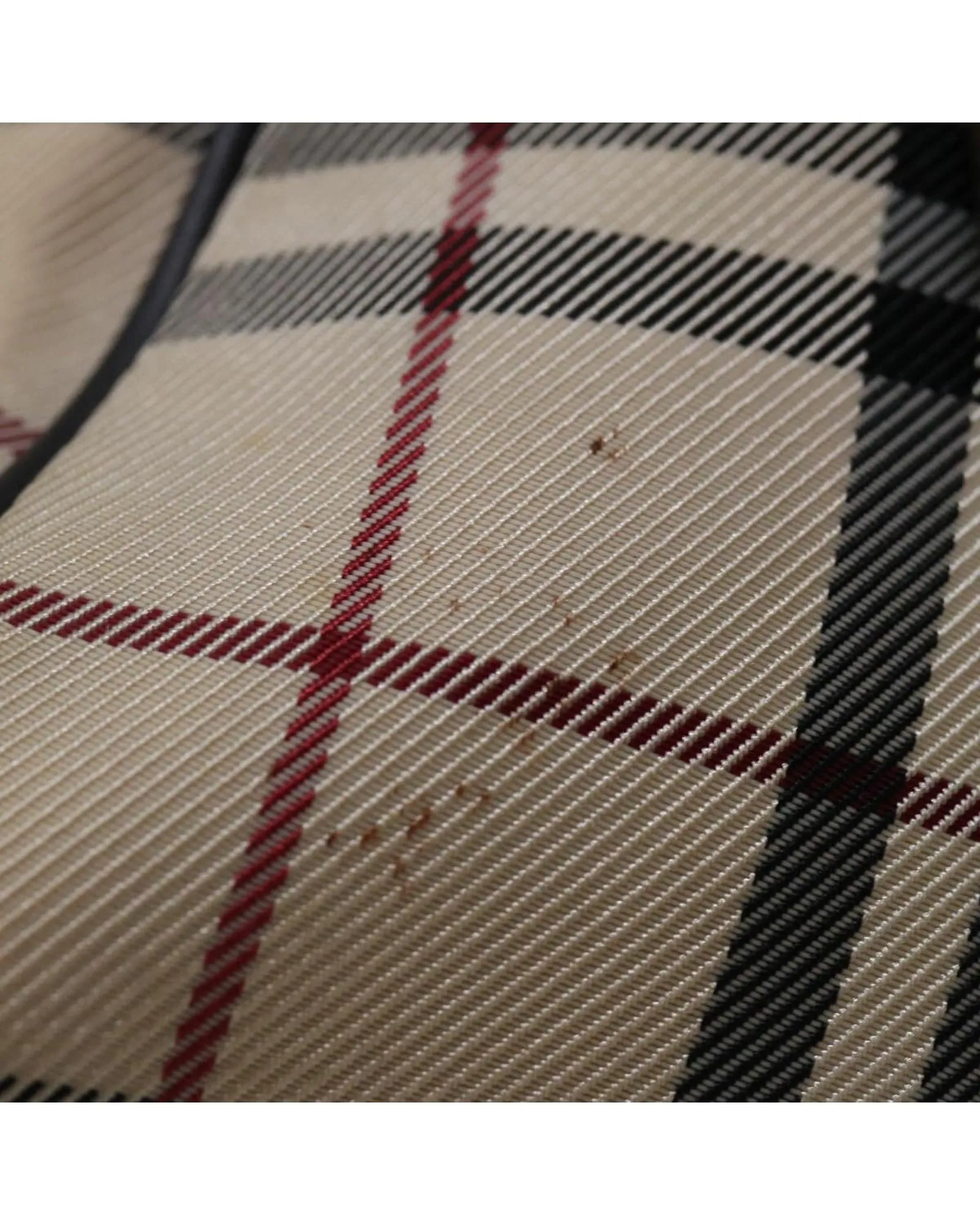 BURBERRY Vintage Beige Canvas Leather Shoulder Bag