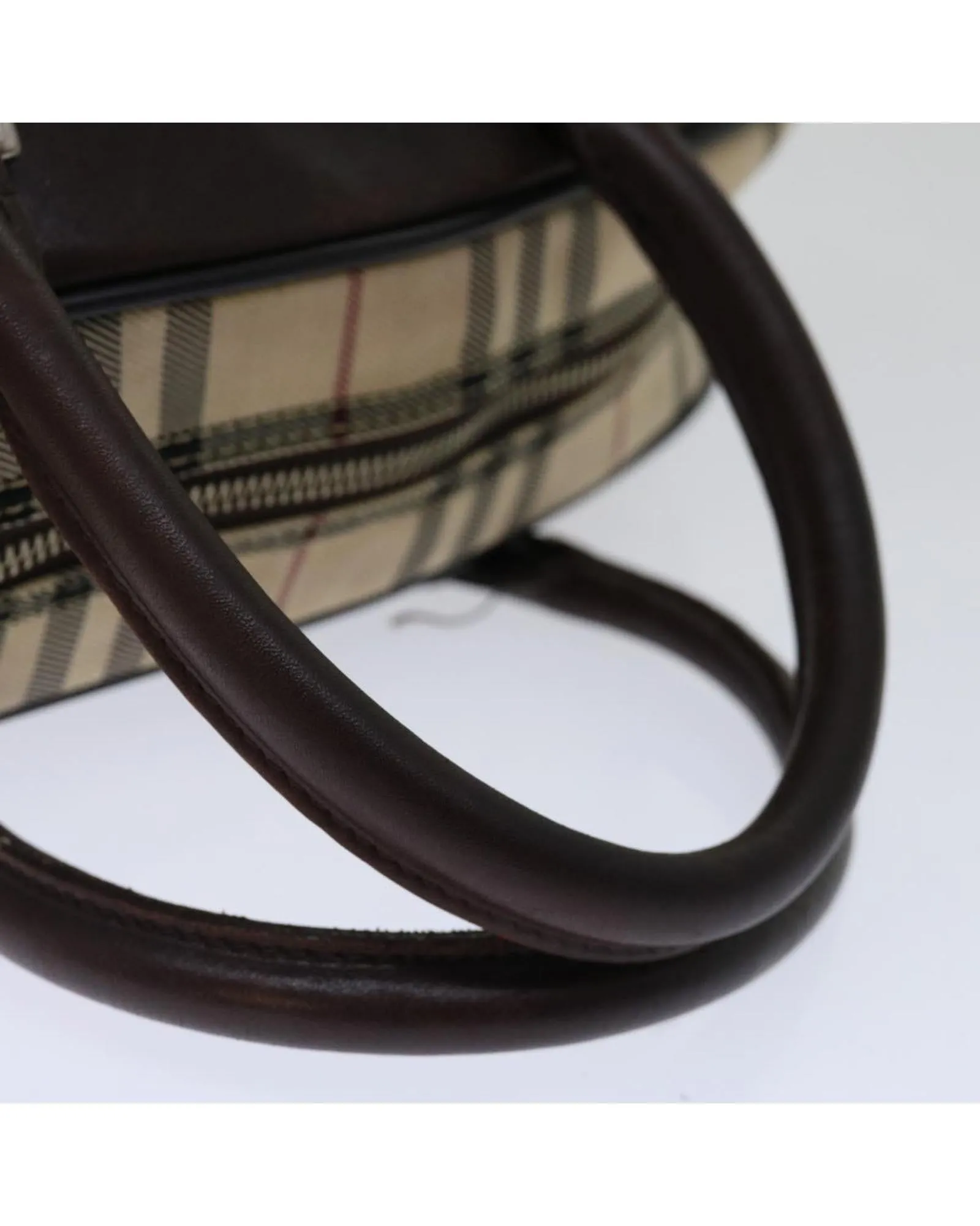 BURBERRY Vintage Beige Canvas Leather Shoulder Bag