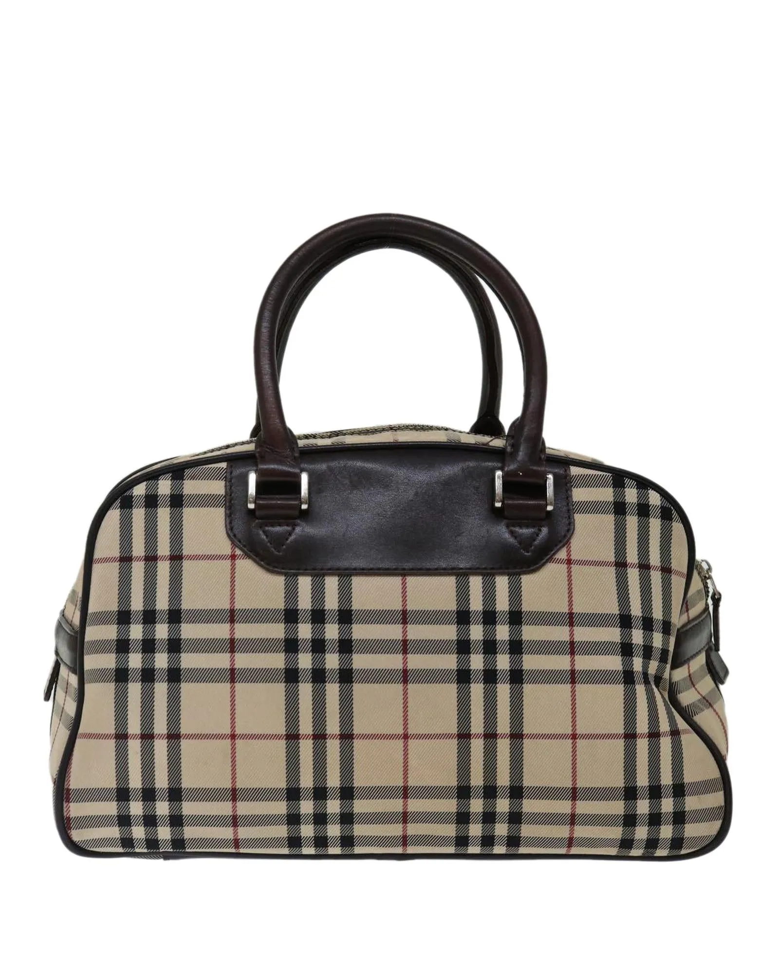 BURBERRY Vintage Beige Canvas Leather Shoulder Bag