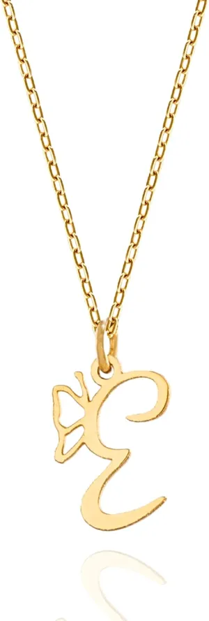 Butterfly Initial Necklace for Woman, 925 Sterling Silver, Personalized Charm Jewelry, Gold Plated Letter Pendant, Gifts for Women
