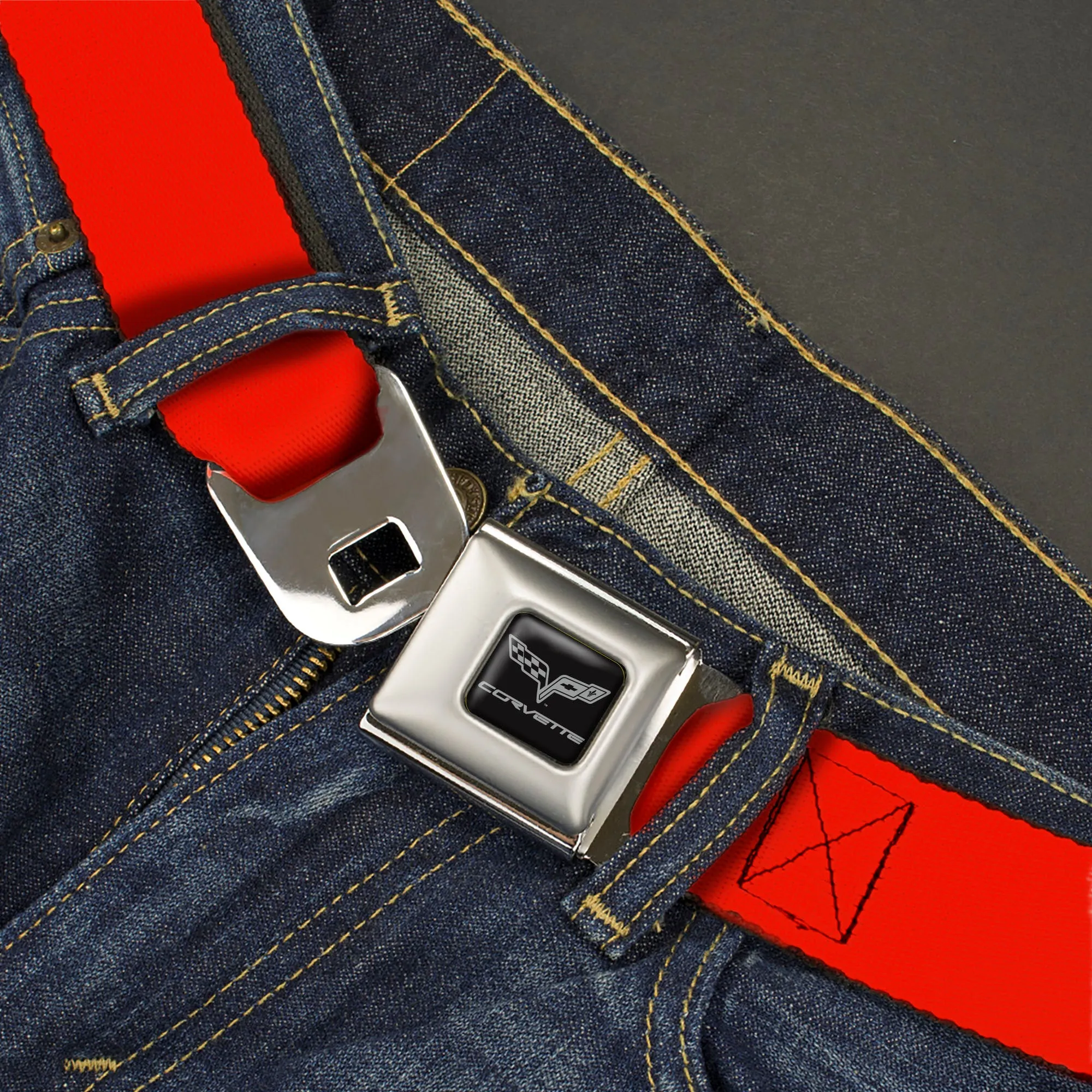 C6 Seatbelt Belt - Red Webbing