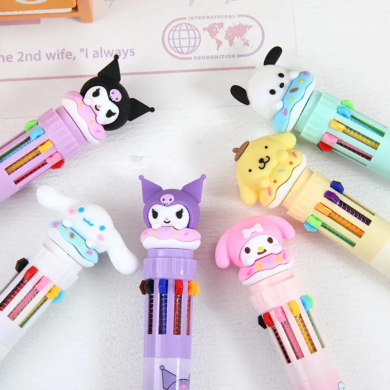 Cartoon 10 Colors Ballpoint Pens KI412