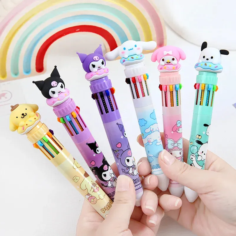 Cartoon 10 Colors Ballpoint Pens KI412