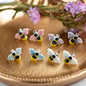 Cartoon Animal Bee Ceramic Earrings