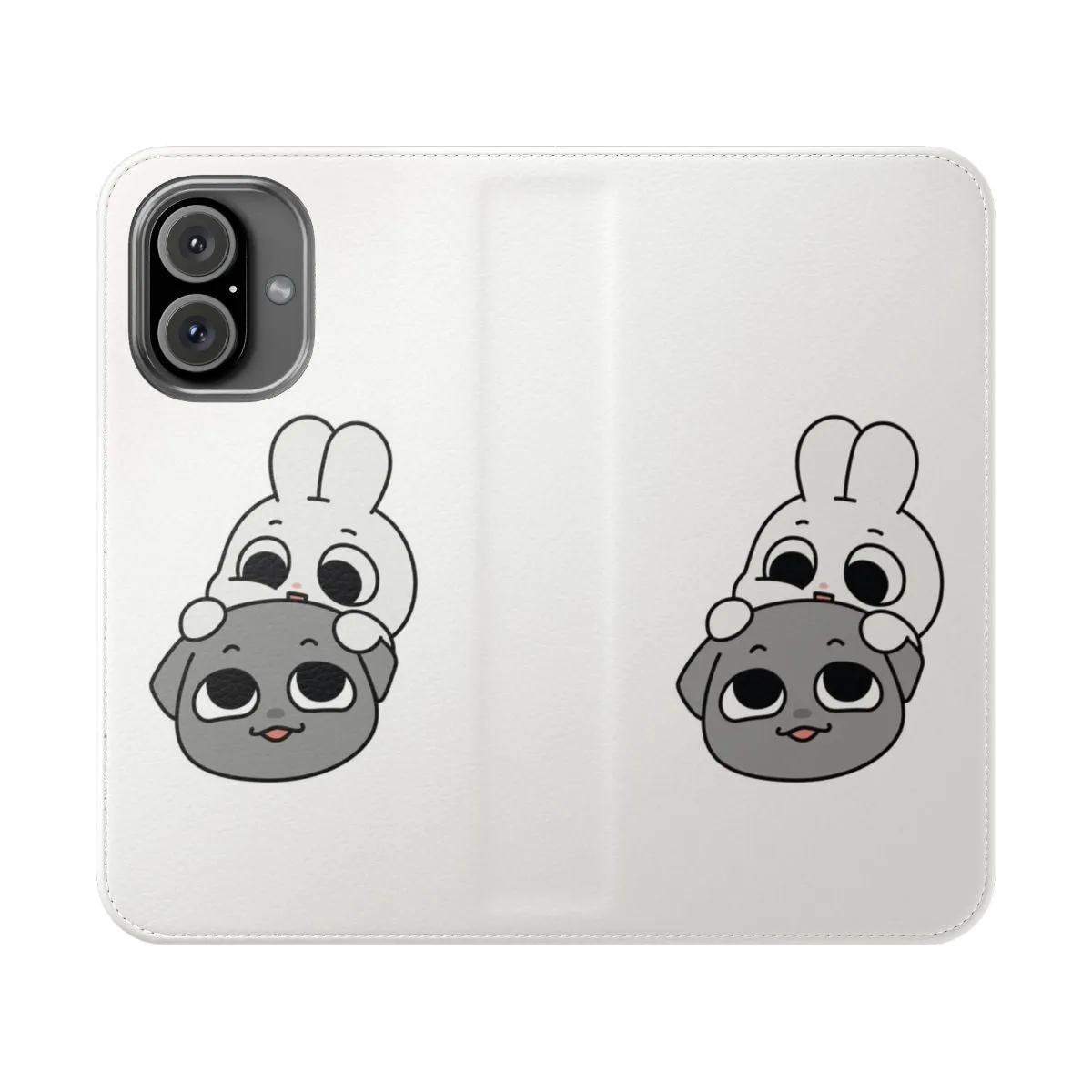 Cartoon Animal Couple Flip Cover Phone Case